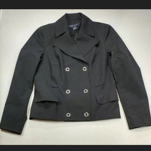 ANNE KLEIN Double Breasted Black Light Jacket